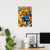 Wilder Tiger Pop Art Poster (Heimbüro)