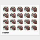 Wilder Tiger Quadratischer Aufkleber (Blatt)