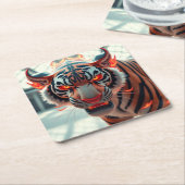 Wilder Tiger Rechteckiger Pappuntersetzer (angewinkelt)