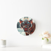 Wilder Tiger Runde Wanduhr (Zuhause)