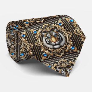 Wilder Tiger Schlips   Maskuline Herrenmode Krawatte