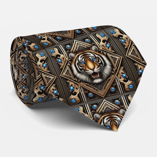 Wilder Tiger Schlips | Maskuline Herrenmode Krawatte (Gerollt)