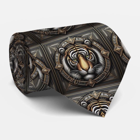 Wilder Tiger Schlips | Maskuline Herrenmode Krawatte (Gerollt)