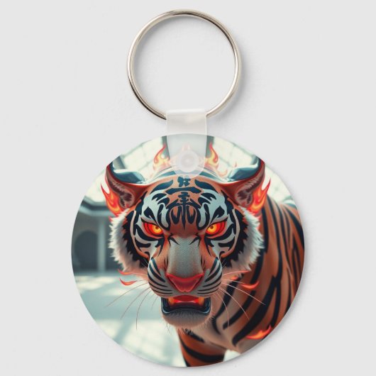 Wilder Tiger Schlüsselanhänger (Vorderseite)