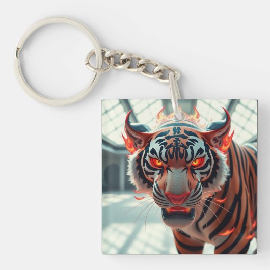 Wilder Tiger Schlüsselanhänger (Vorderseite)