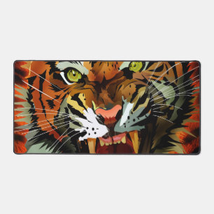 Wilder Tiger Schreibtischunterlage Kräftige Tierwe