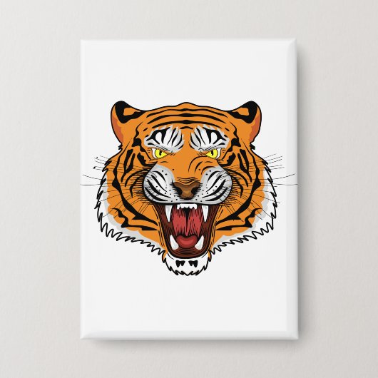 Wilder Tigerkopf Illustration-24327 Button (Vorderseite)