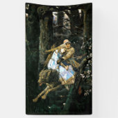 Wilder Timberwolf-tragendes Mädchen Banner (Vertikal)