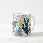 Wilder tropischer Regenwald, Vintag wiederholender Kaffeetasse (VorderseiteRechts)