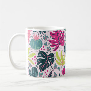 Wilder tropischer Regenwald, Vintag wiederholender Kaffeetasse