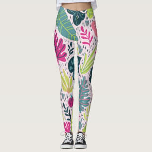 Wilder tropischer Regenwald, Vintag wiederholender Leggings