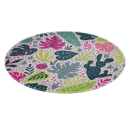 Wilder tropischer Regenwald, Vintag wiederholender Schneidebrett (Ecke)