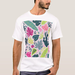 Wilder tropischer Regenwald, Vintag wiederholender T-Shirt