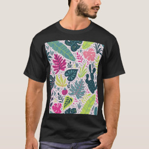 Wilder tropischer Regenwald, Vintag wiederholender T-Shirt