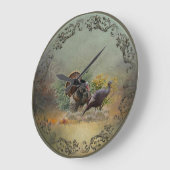 Wilder Truthahn Große Wanduhr (Winkel)