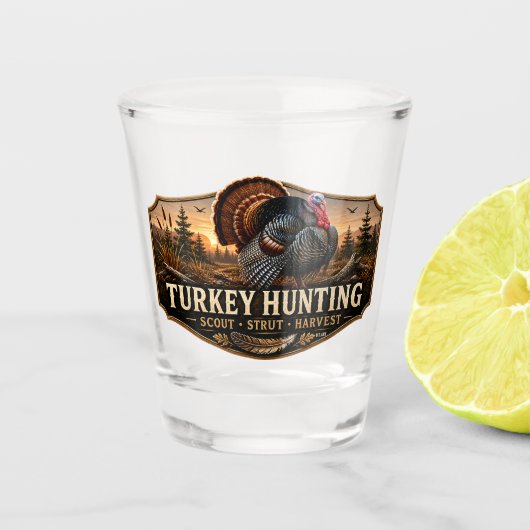 Wilder Truthahn Schnapsglas (Vorderseite)