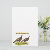 Wilder Truthühner Erntedank Briefpapier (Stehend Vorderseite)