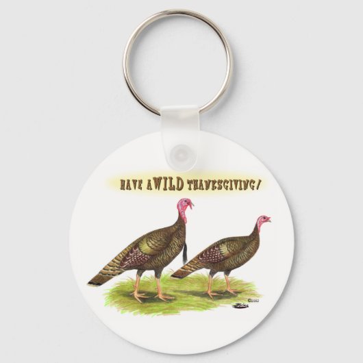 Wilder Truthühner Erntedank Schlüsselanhänger (Vorderseite)