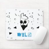 Wilder Typ - Sketched Man in Black, White & Blue Mousepad (Mit Mouse)