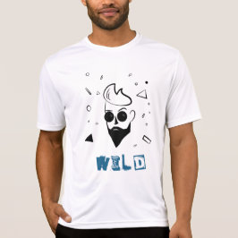 Wilder Typ - Sketched Man in Black, White & Blue T-Shirt