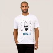 Wilder Typ - Sketched Man in Black, White & Blue T-Shirt (Vorne ganz)
