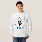 Wilder Typ - Sketched Man in Black, White & Blue T-Shirt (Vorne ganz)