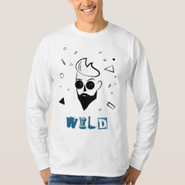 Wilder Typ - Sketched Man in Black, White & Blue T-Shirt