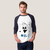 Wilder Typ - Sketched Man in Black, White & Blue T-Shirt (Vorne ganz)