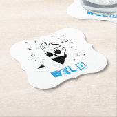 Wilder Typ - Sketched Man in Black, White & Blue Untersetzer (angewinkelt)