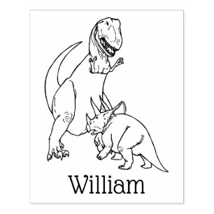 Wilder Tyrannosaurus Triceratops Dinosaurier Name Gummistempel