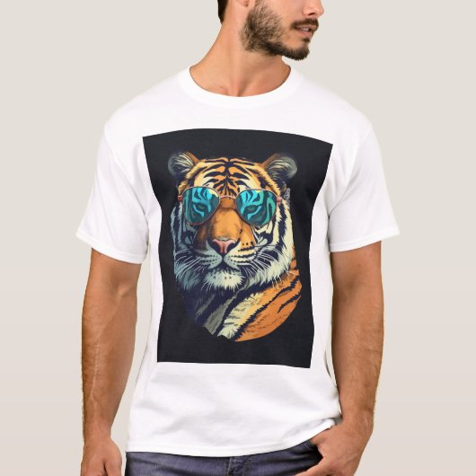 "Wilder und Cooler Tiger mit Sonnenbrille-T-Shirt" T-Shirt (Vorderseite)