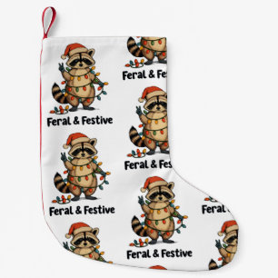 Wilder und festlicher Waschbär-Weihnachts-Xmas-Lic Kleiner Weihnachtsstrumpf