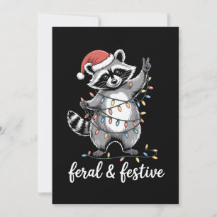 Wilder und festlicher Weihnachts-Waschbär-Weihnach Einladung