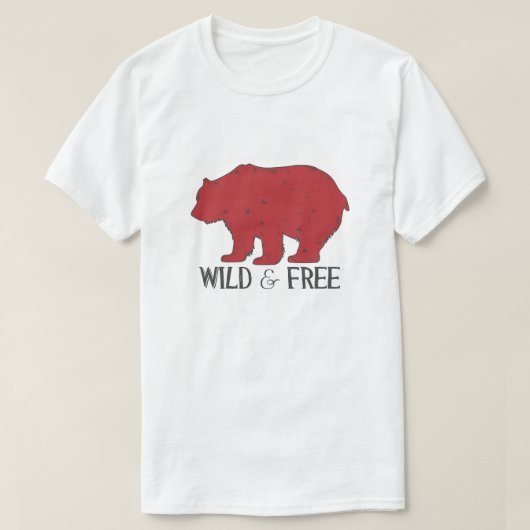 Wilder und freier Grizzlybär T-Shirt (Design vorne)