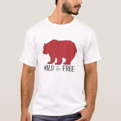 Wilder und freier Grizzlybär T-Shirt (Vorderseite)
