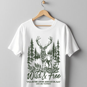 Wilder und freier Hirschwald Natur T-Shirt