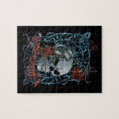 Wilder und freier Rosen-Skelett-Schädel Puzzle (Horizontal)