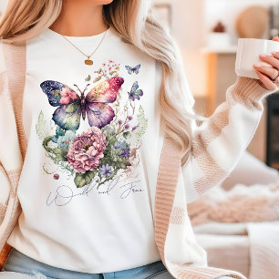 Wilder und freier Schmetterling Floral Wilde Blume Tri-Blend Shirt