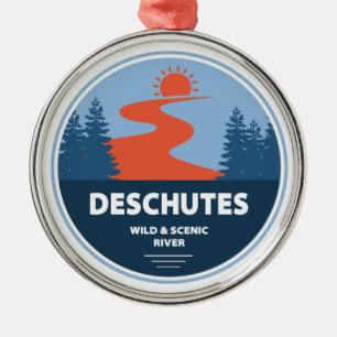Wilder und Landschaftlicher Fluss Deschutes, Orego Ornament Aus Metall