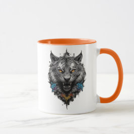 Wilder und mystischer schwarzer Tiger. Tasse