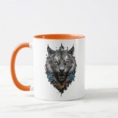 Wilder und mystischer schwarzer Tiger. Tasse (Links)