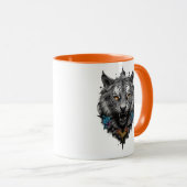 Wilder und mystischer schwarzer Tiger. Tasse (VorderseiteRechts)
