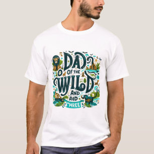 Wilder Vater von Three - Fun Animal Themed Väters  T-Shirt