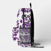 Wilder Violetter Pfau Bedruckter Rucksack (Rechts)