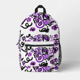 Wilder Violetter Pfau Bedruckter Rucksack