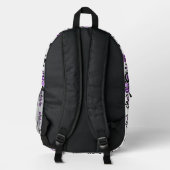 Wilder Violetter Pfau Bedruckter Rucksack (Rückseite)
