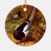 Wilder Vogel der Elsters Keramikornament (Vorne)