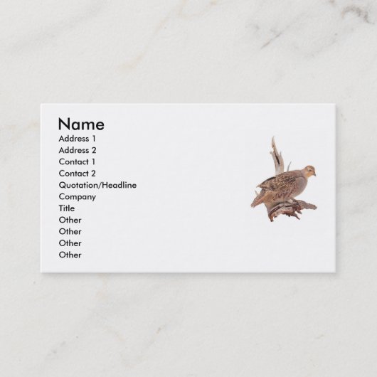 wilder Vogel Visitenkarte (Vorderseite)