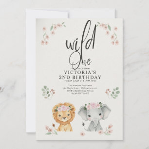 Wilder Waldtier- und Pilz-Geburtstag 1. Geburtstag Einladung