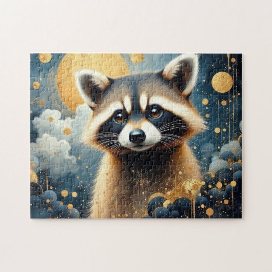 Wilder Waschbär bemalt Puzzle (Horizontal)